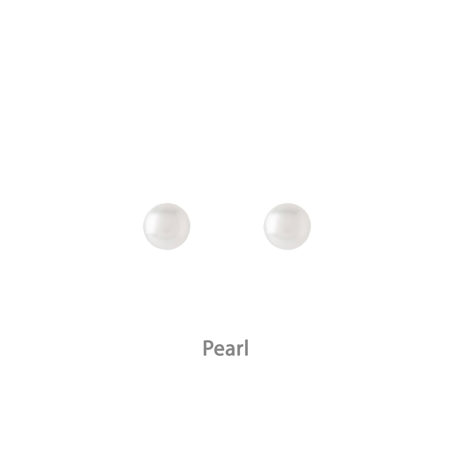 a pair of pearl earrings on a white background