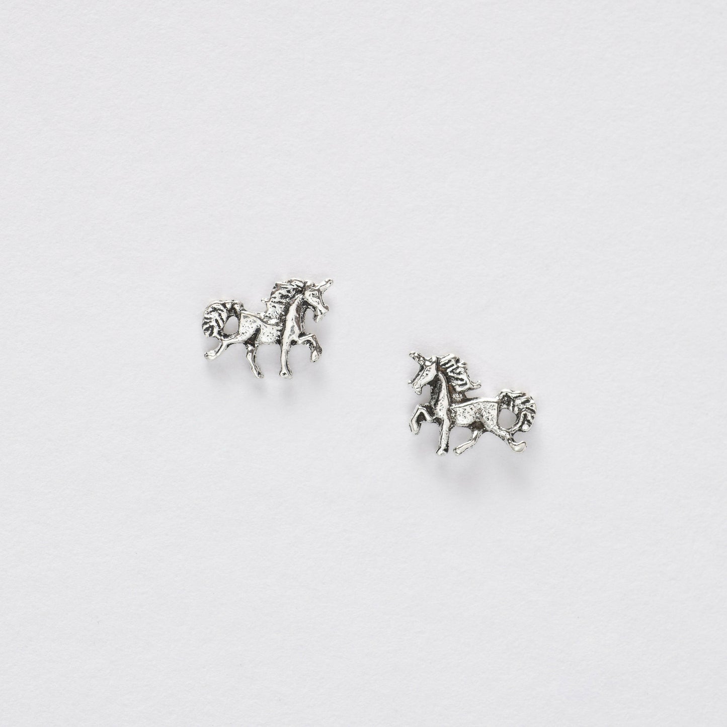 Unicorn Silver Ear Stud Earrings Crumble and Core   