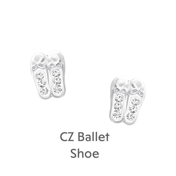 a pair of white gold earrings with diamonds