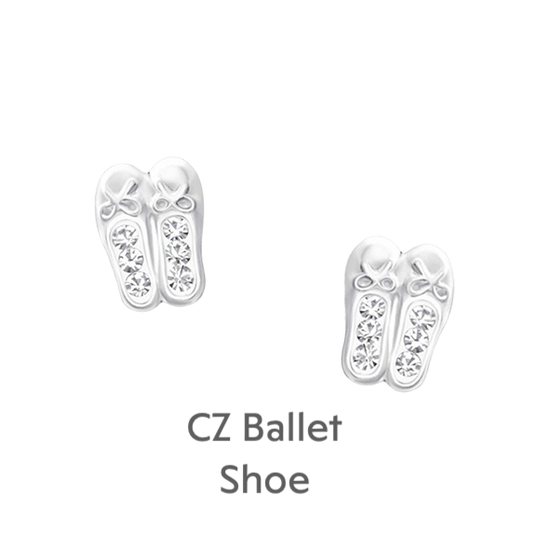 a pair of white gold earrings with diamonds