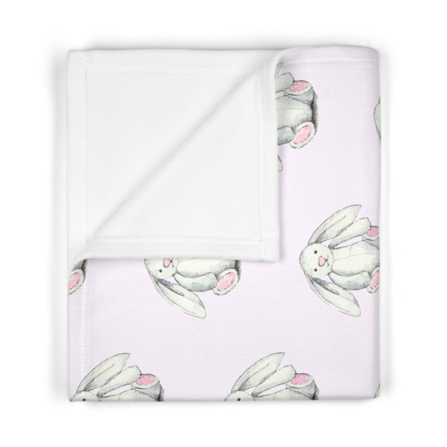 Personalised Fleece Blanket Pink Bunny Design - Baby Girl Gift