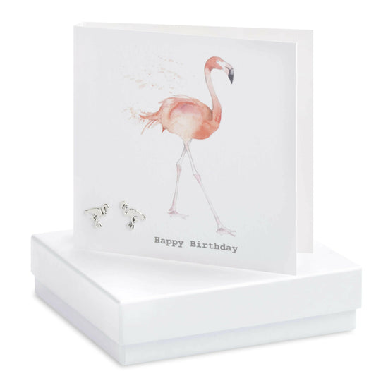 Boxed Flamingo Earring Card Earrings Crumble and Core   