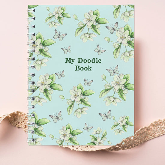 Wire Bound Notebook - Turquoise Blossom Doodle Book