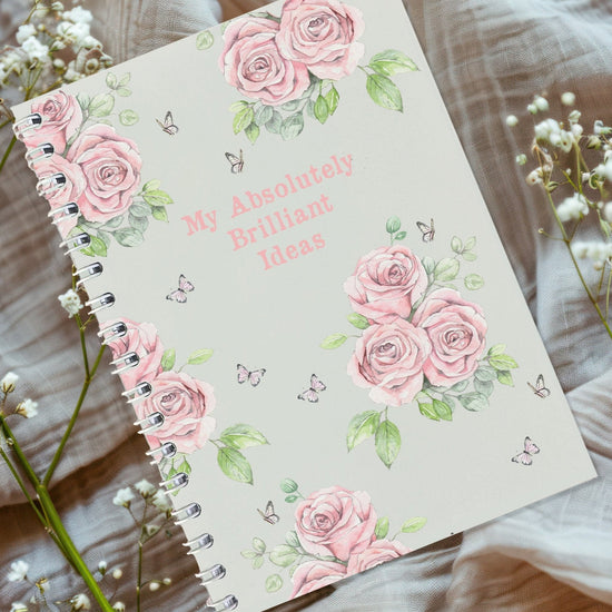 Wire Bound Notebook - Pink Rose Brilliant Ideas