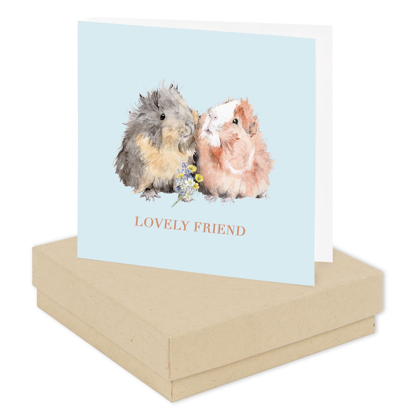 Boxed Guinea Pigs Lovely Friend Silver Earring Card Earrings Crumble and Core Kraft  