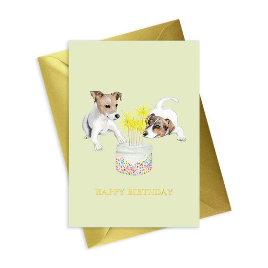 Animal Collection A6 Foiled Greeting Card Jack Russell Happy Birthday Greeting & Note Cards Crumble and Core   