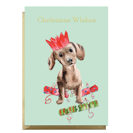 Animal Collection A6 Foiled Greeting Card Christmas Dog Greeting & Note Cards Crumble and Core   