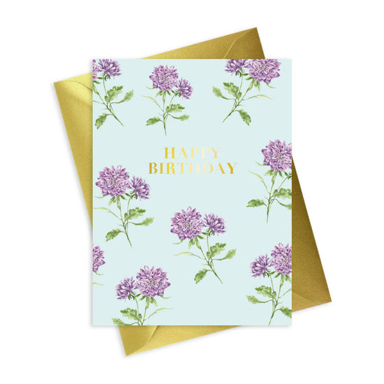 Bright Blooms Foiled Happy Birthday Greeting Card Greeting & Note Cards Crumble and Core   