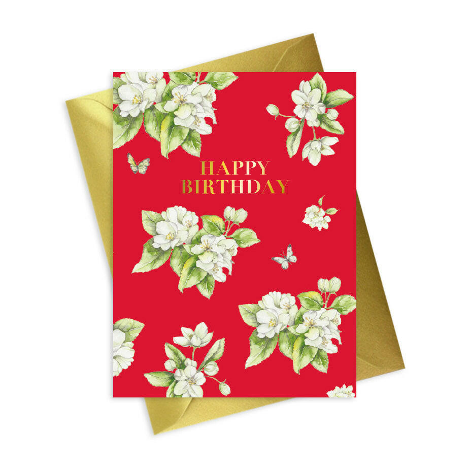 Bright Blooms Foiled Happy Birthday Greeting Card Greeting & Note Cards Crumble and Core   