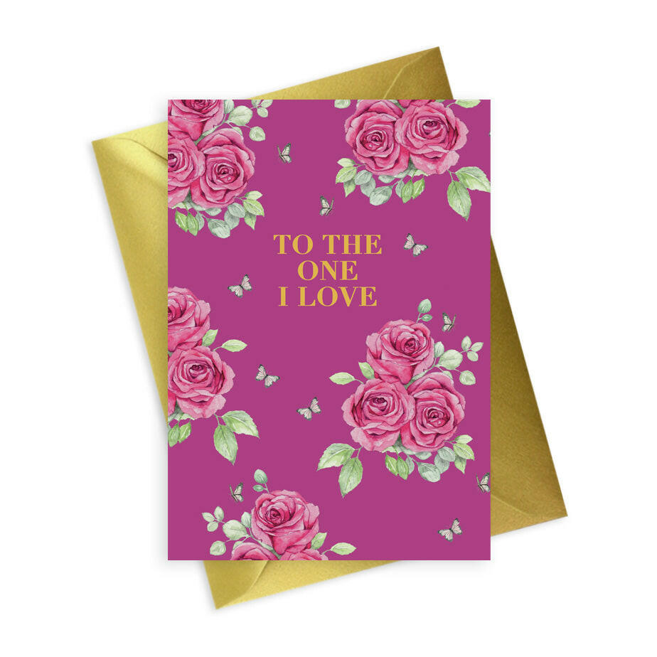 Bright Blooms Foiled To The One I Love Card Greeting & Note Cards Crumble and Core   