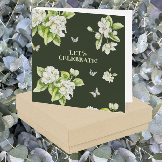 Let's Celebrate Boxed Card with Sterling Silver Stud Earrings