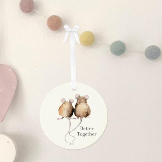 Hanging Ceramic Decoration - Mice Together