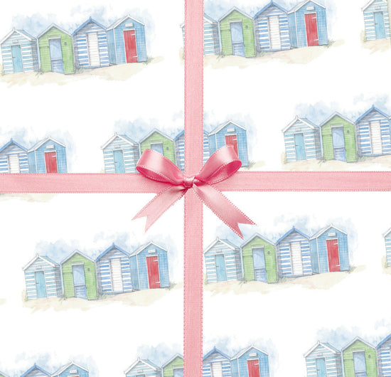 Beach Hut Gift Wrapping Gift Wrap and Tag Pack