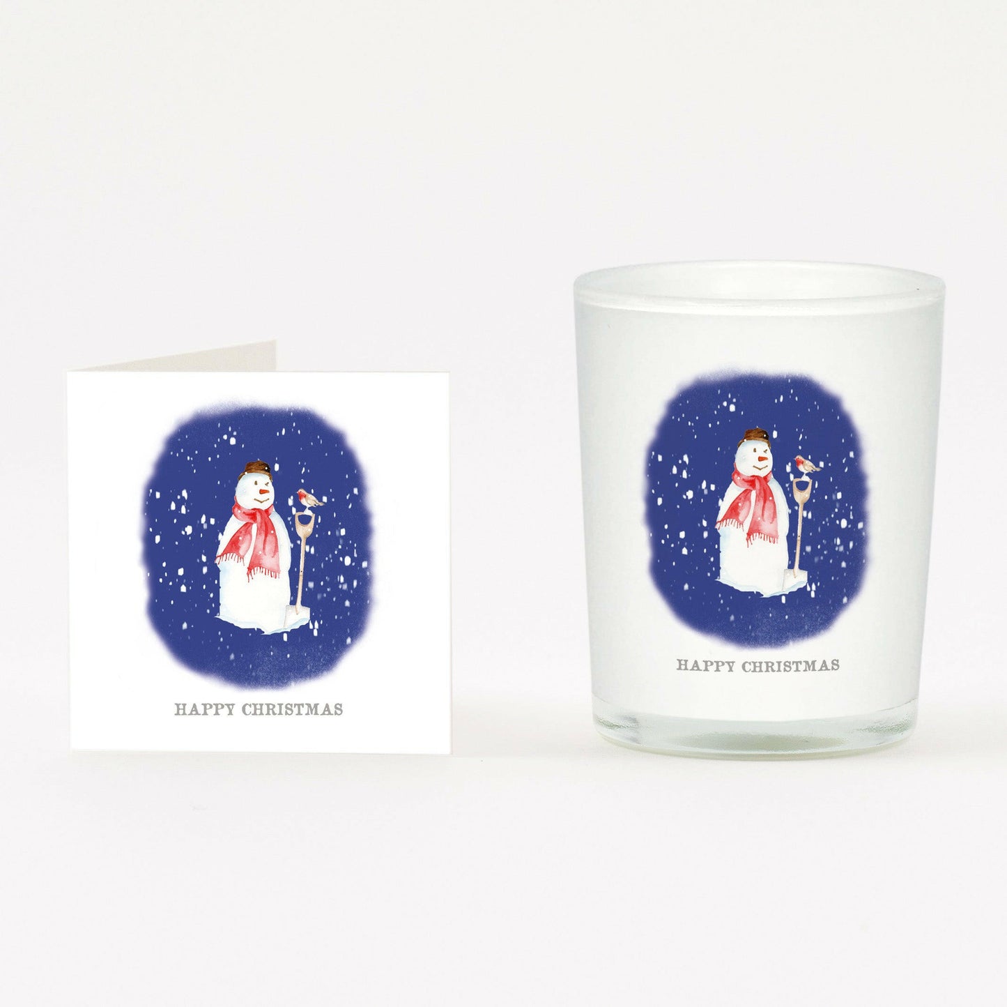 Boxed Christmas Snowman Candle and Card Candles Crumble and Core   