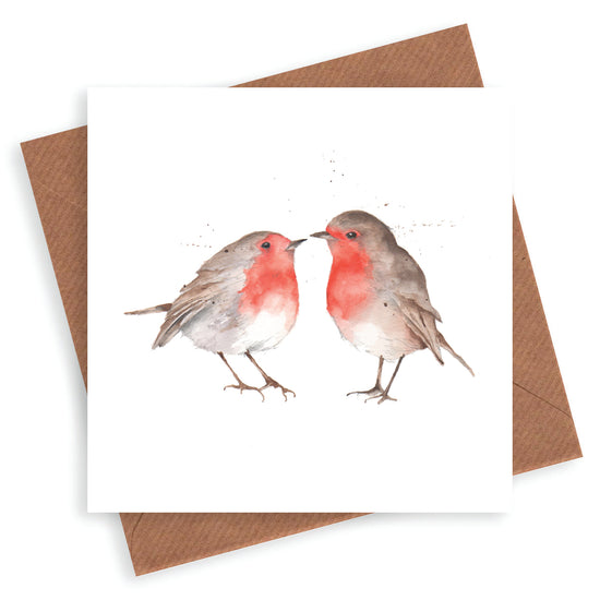 Kissing Robins Card