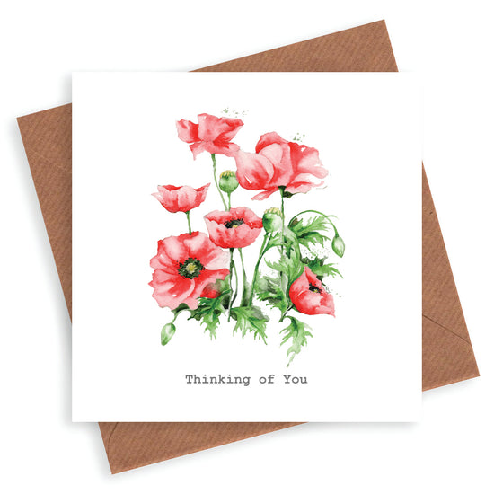 Poppies Thinking of you Card