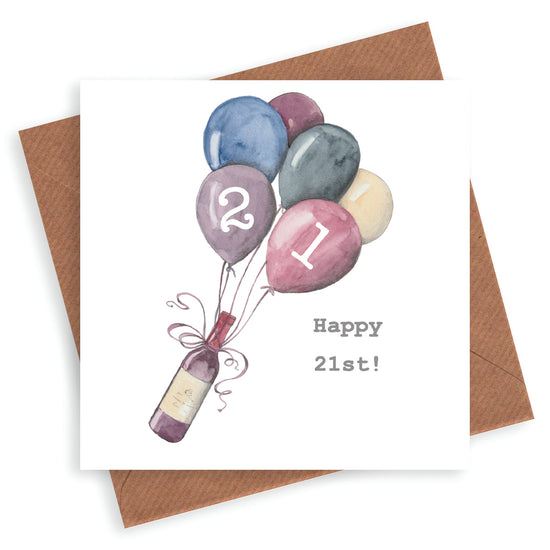 Wine 21st Birthday Card