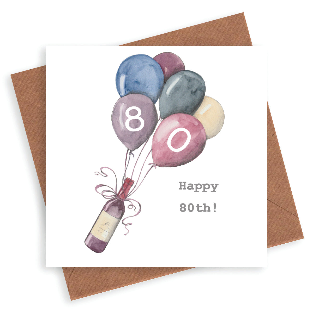 Wine 80th Birthday Card