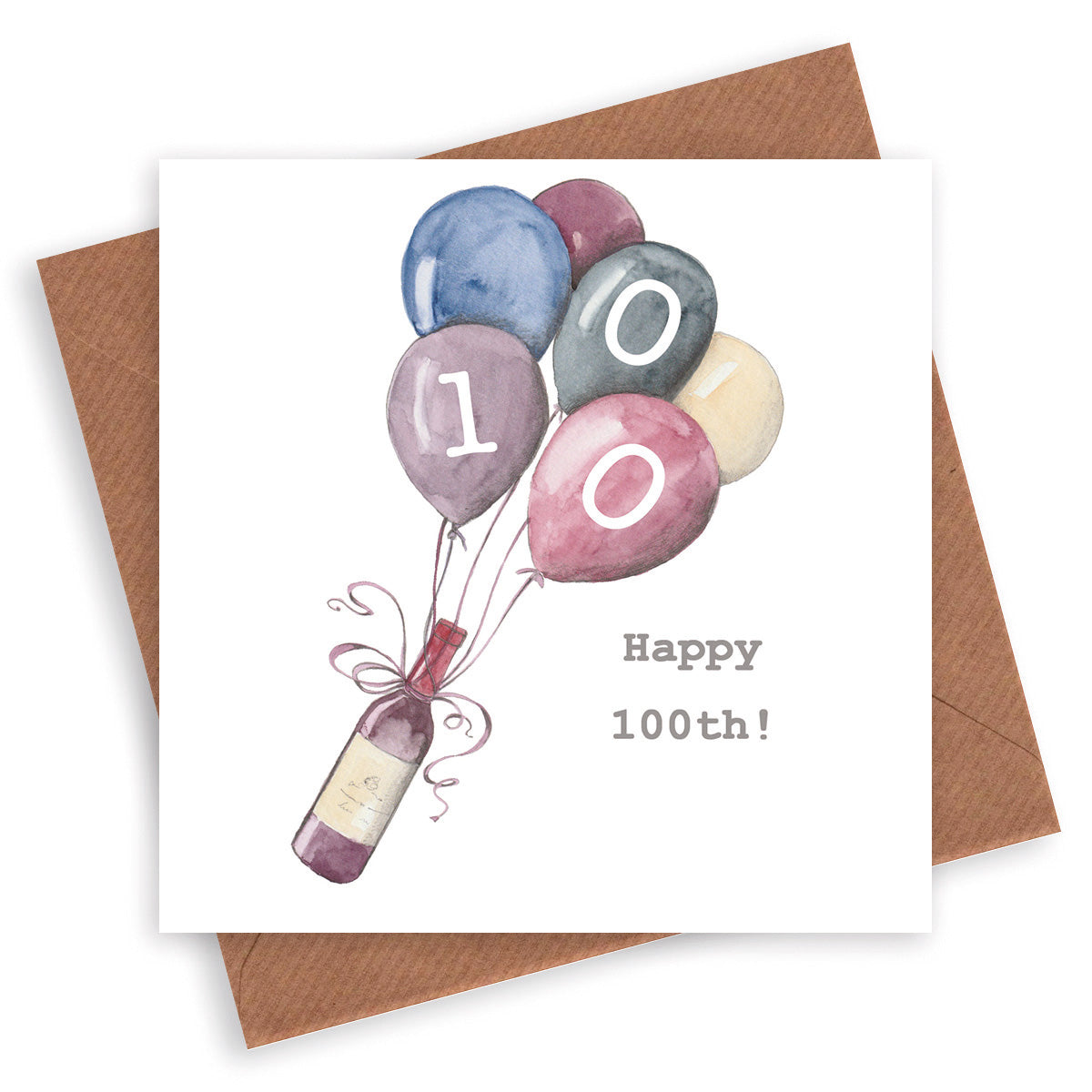 Wine 100th Birthday Card