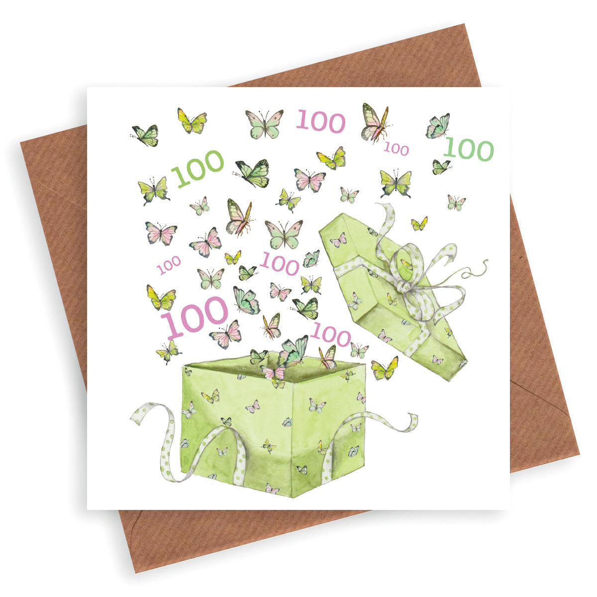 Butterfly 100th Birthday Card