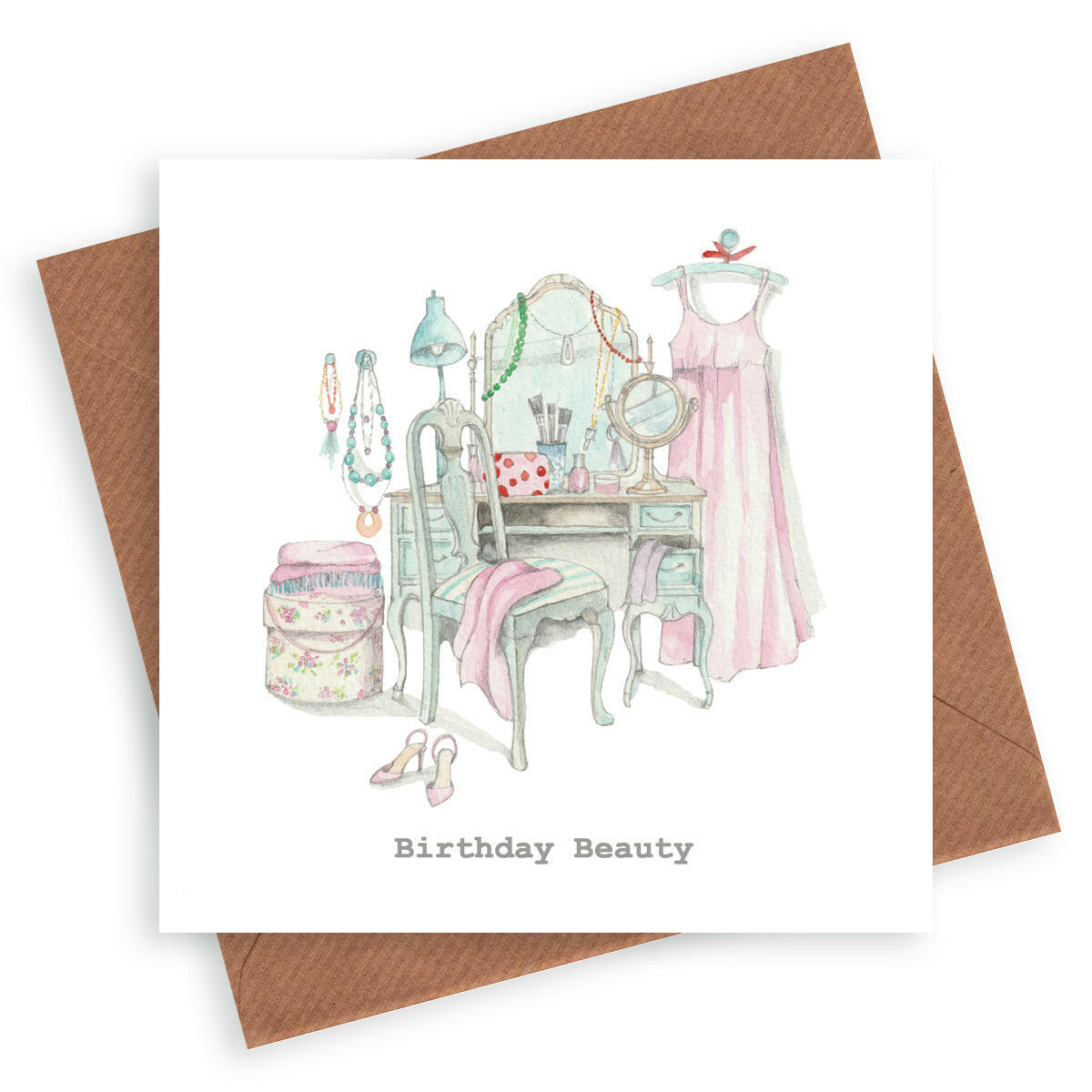 Dressing Table Happy Birthday Greeting Card Greeting & Note Cards Crumble and Core   