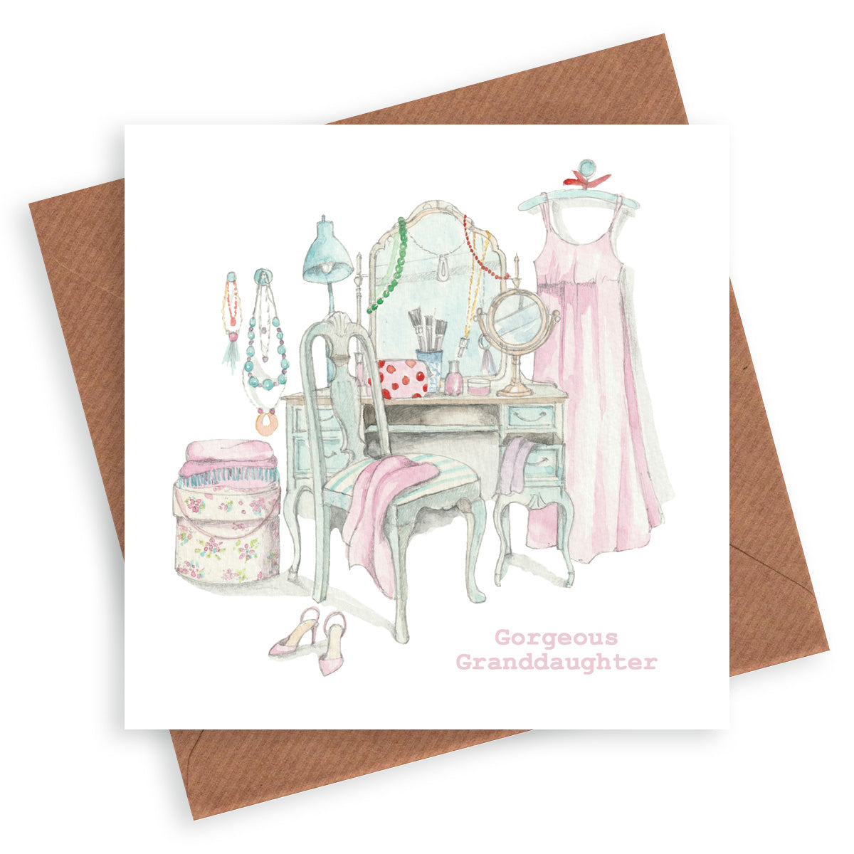 Dressing Table Granddaughter Greeting Card Greeting & Note Cards Crumble and Core   