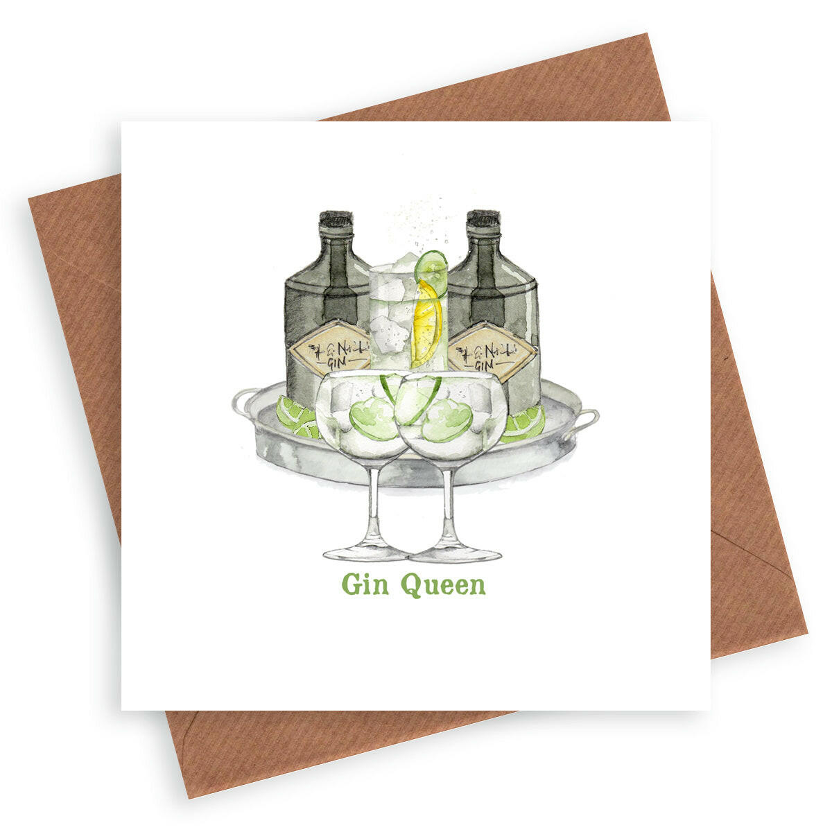 Gin Queen Card Greeting & Note Cards Crumble and Core   