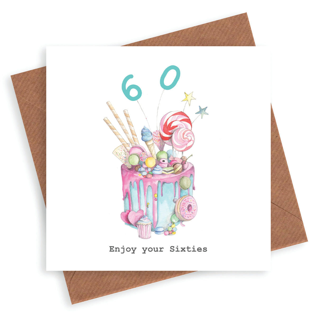 Truly Scrumptious Cake 60th Card