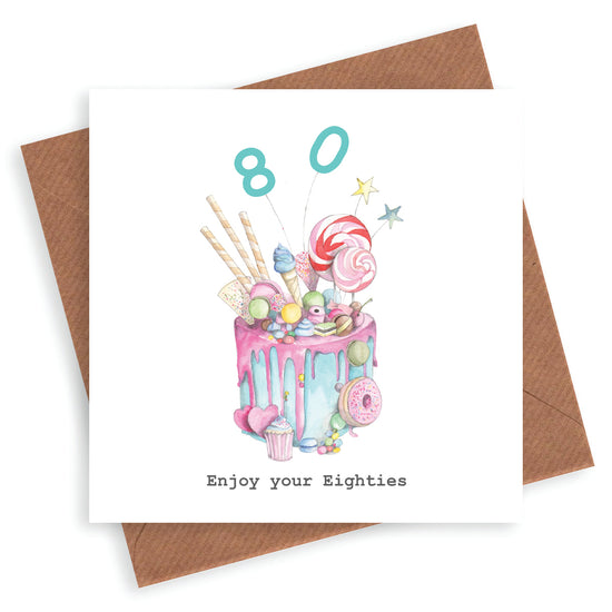 Truly Scrumptious Cake 80th Card