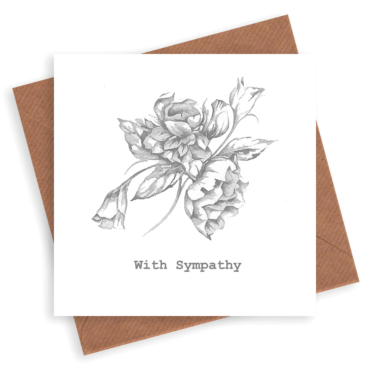 Peony Sympathy Card