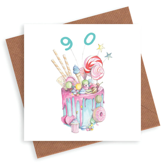 Truly Scrumptious Cake 90th Card