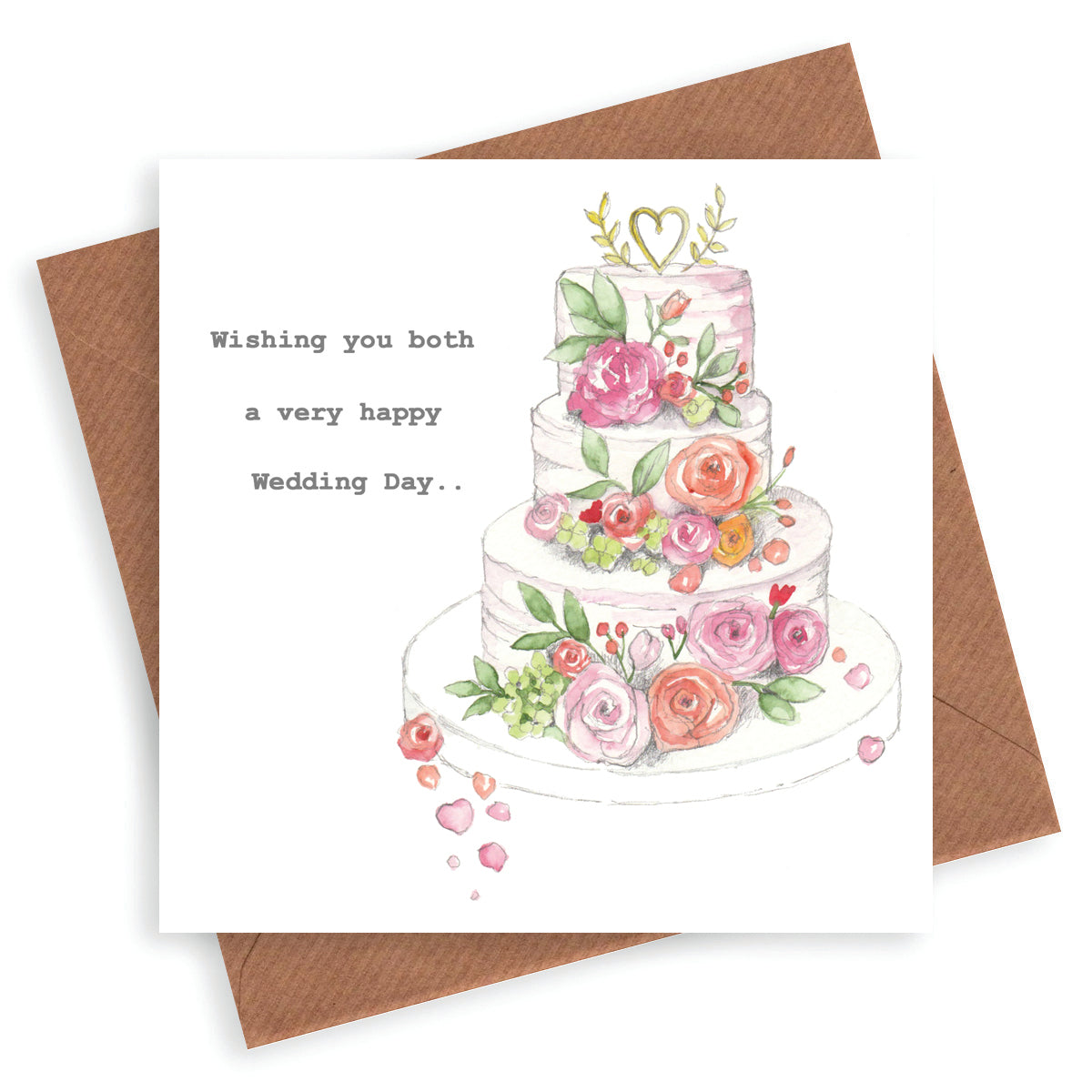 Floral Wedding Cake Card