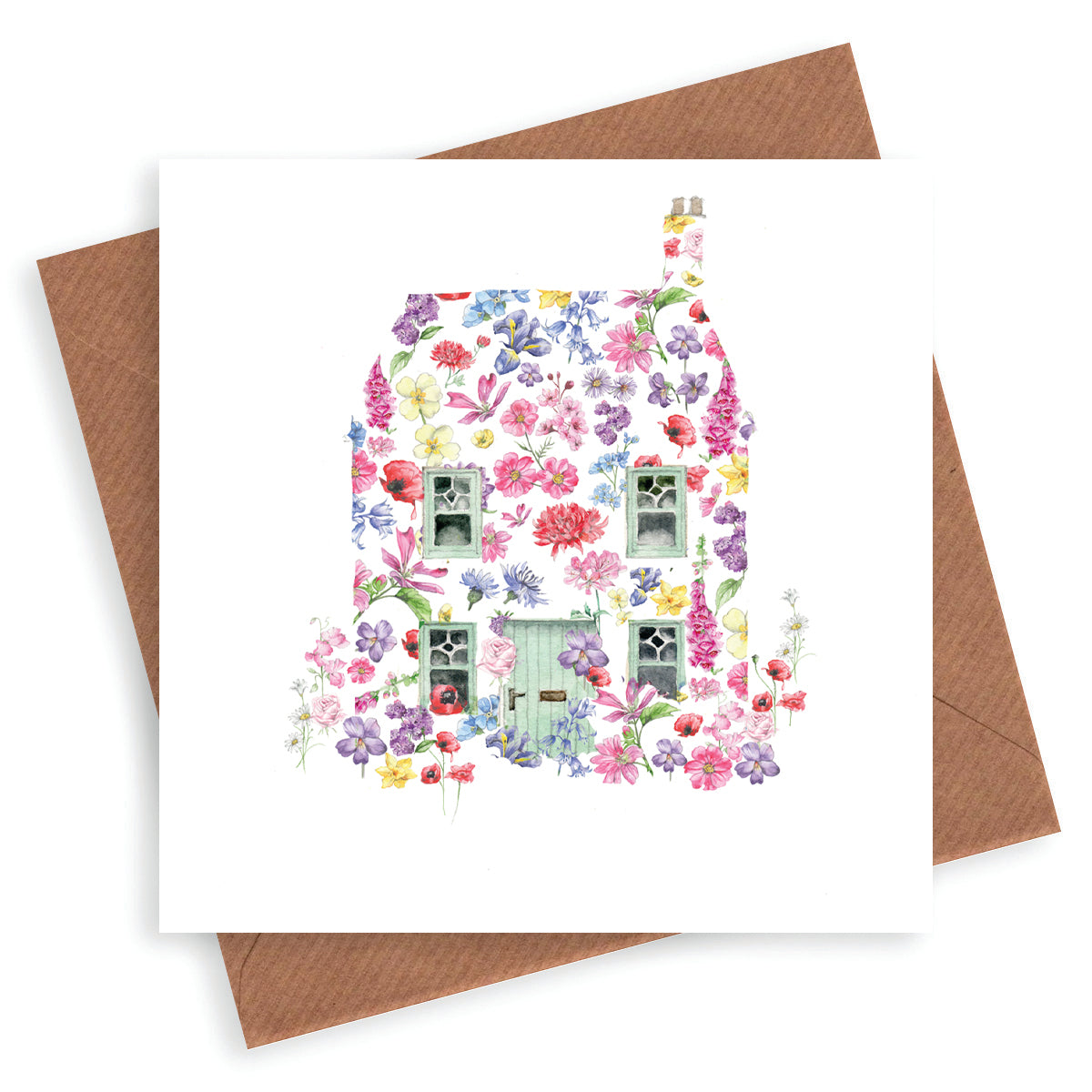 Cut Out Floral Elephant Greeting Card