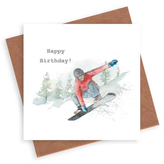 Biglietto d'auguri per snowboard