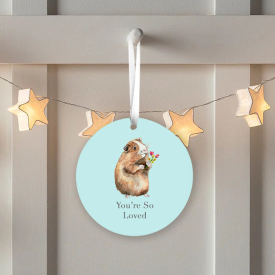 Hanging Ceramic Decoration - Guinea Pig So Loved