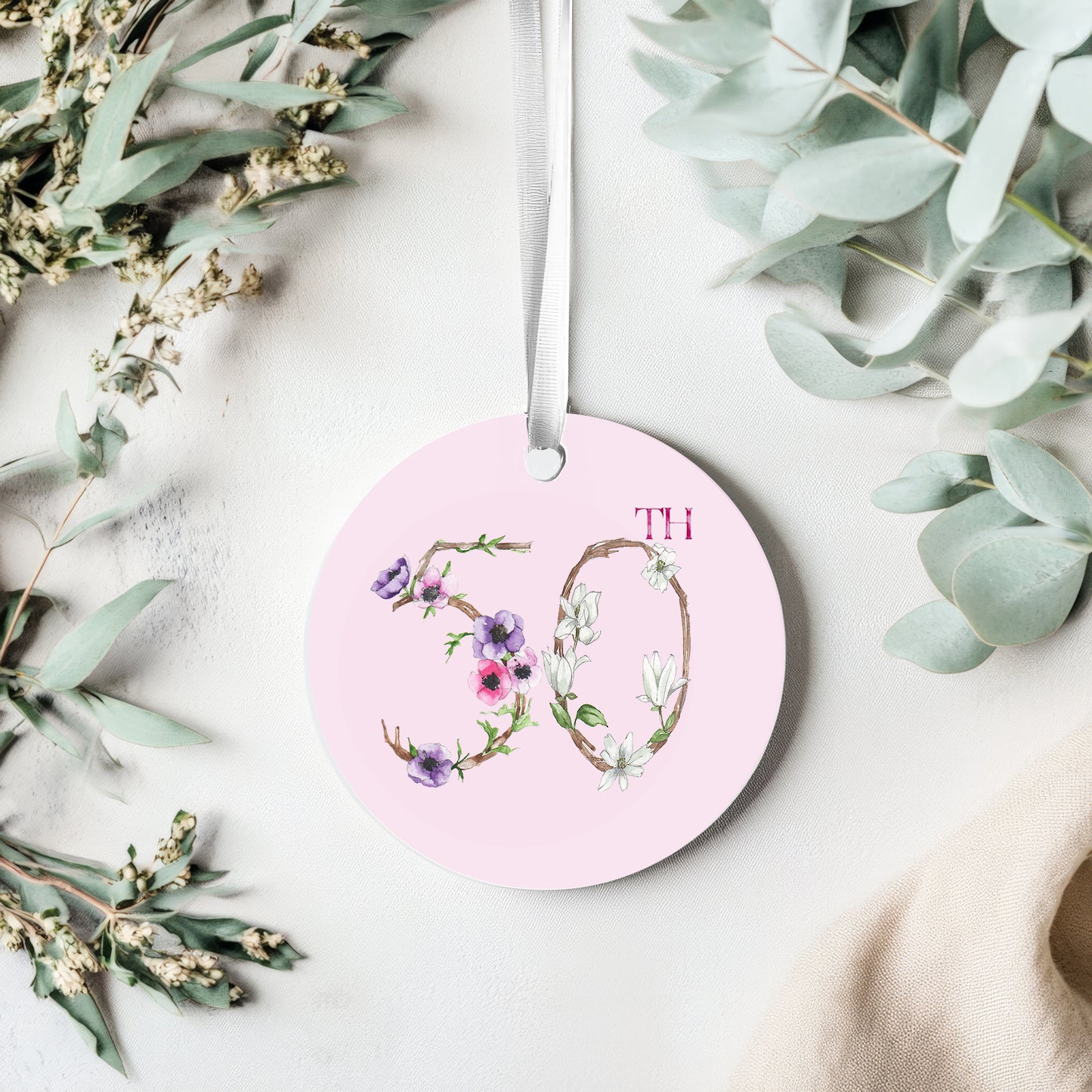 Hanging Ceramic Decoration - 50th Birthday Keepsake Gift