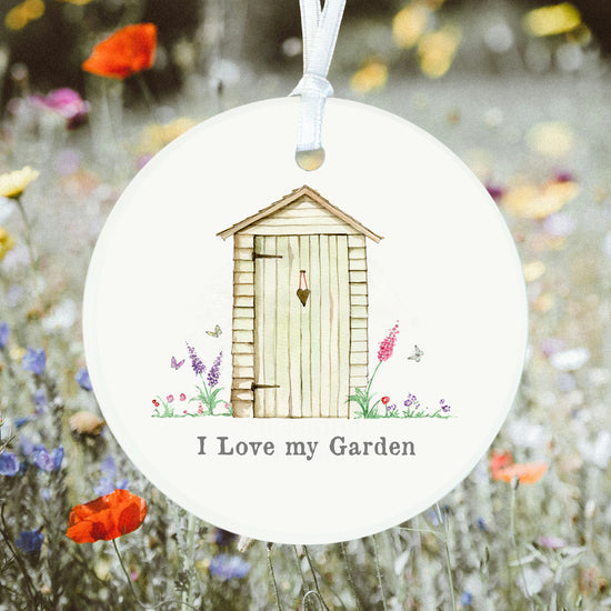 Hanging Ceramic Decoration - Garden Shed