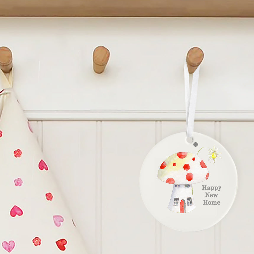 Hanging Ceramic Decoration - New Home Toadstool