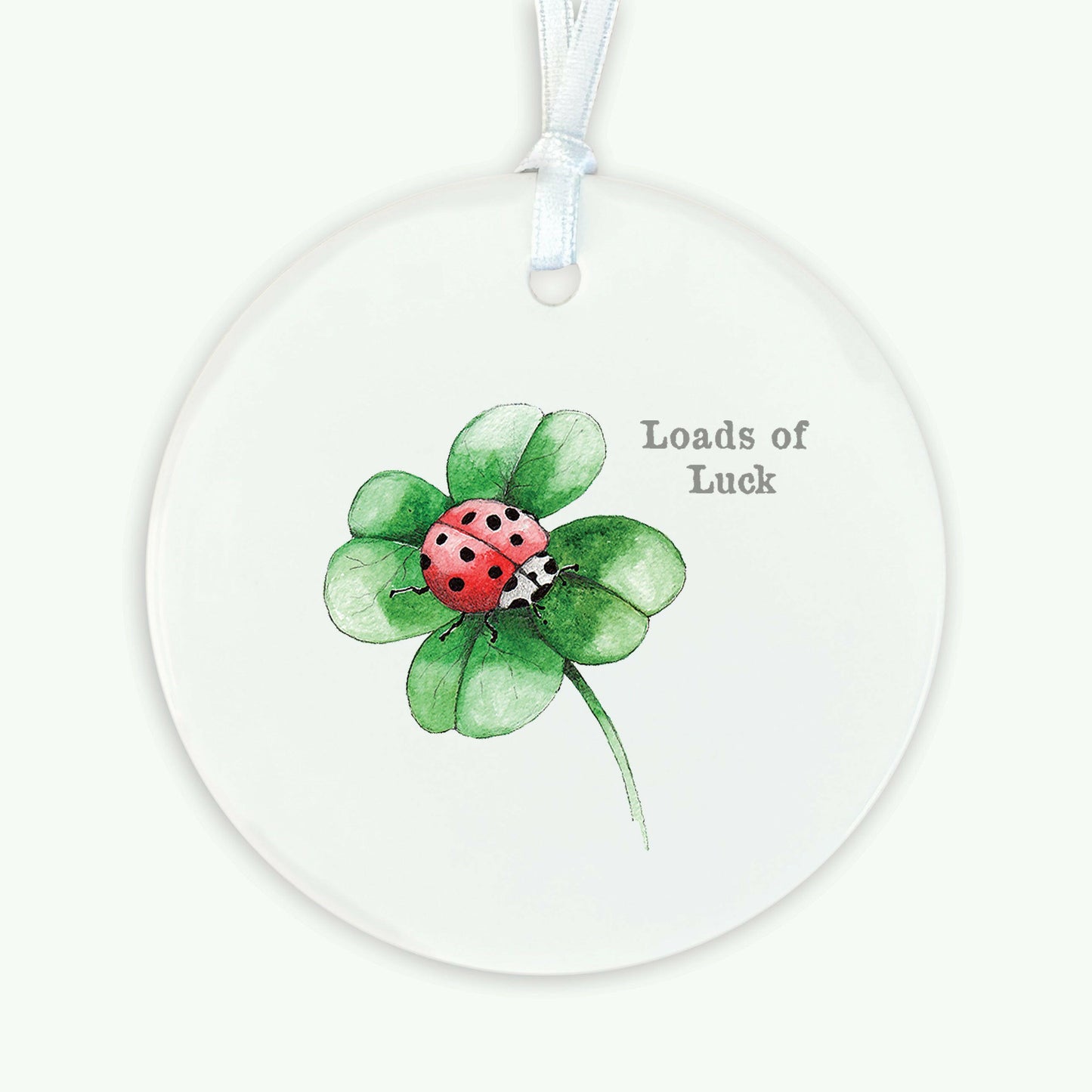 A6 Greeting Card with Ceramic Keepsake - Ladybird Good Luck Greeting & Note Cards Crumble and Core   