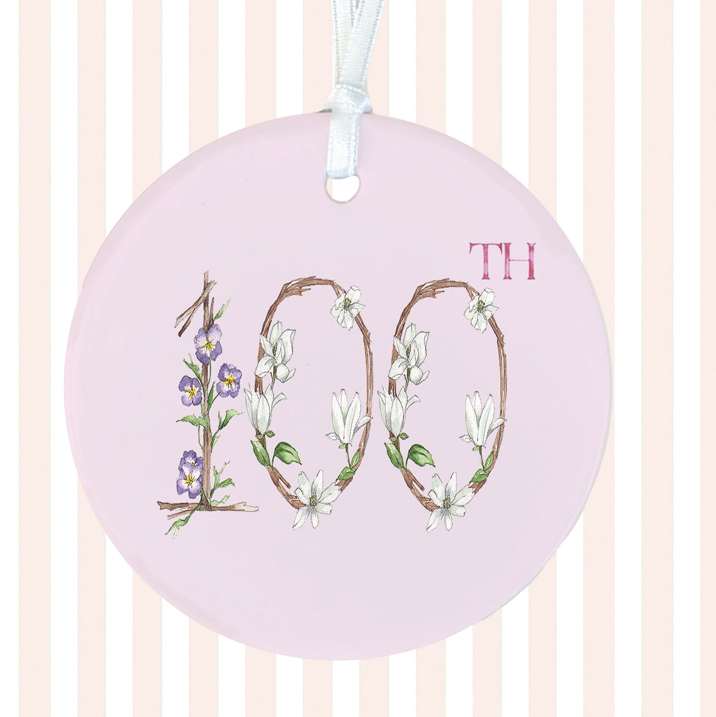 Hanging Ceramic Decoration - 100th Birthday Keepsake Gift