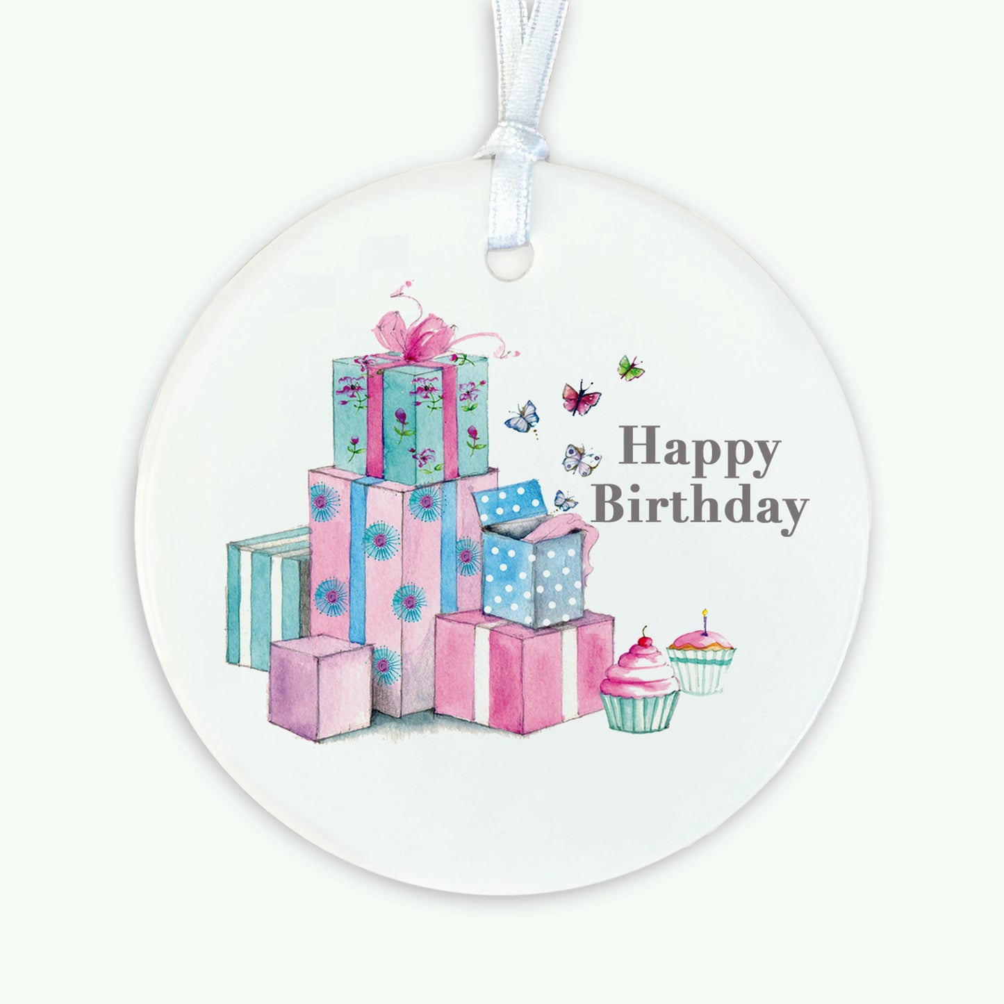 A6 Greeting Card with Ceramic Keepsake - Pretty Presents Happy Birthday