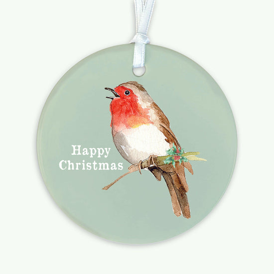 A6 Greeting Card with Ceramic Keepsake -Christmas Robin Greeting & Note Cards Crumble and Core   