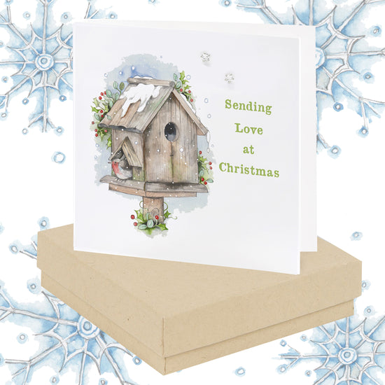 Christmas card and Sterling Silver Stud Earrings - Boxed and Ready to Gift