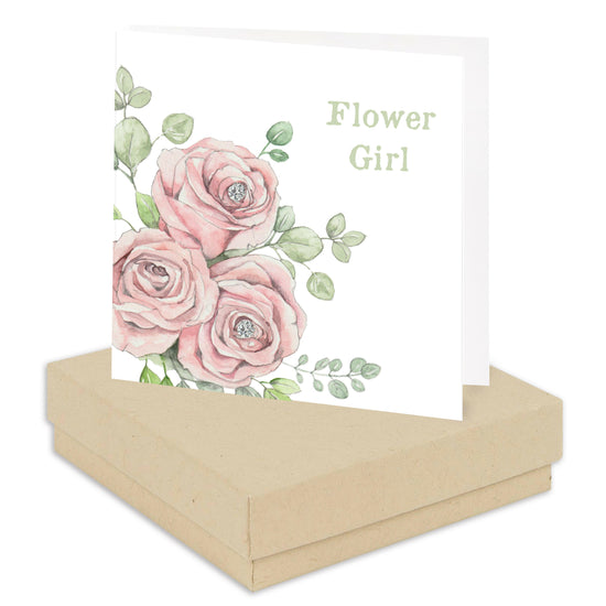 Boxed Silver Earring Card Flower Girl Peach Bouquet Earrings Crumble and Core   