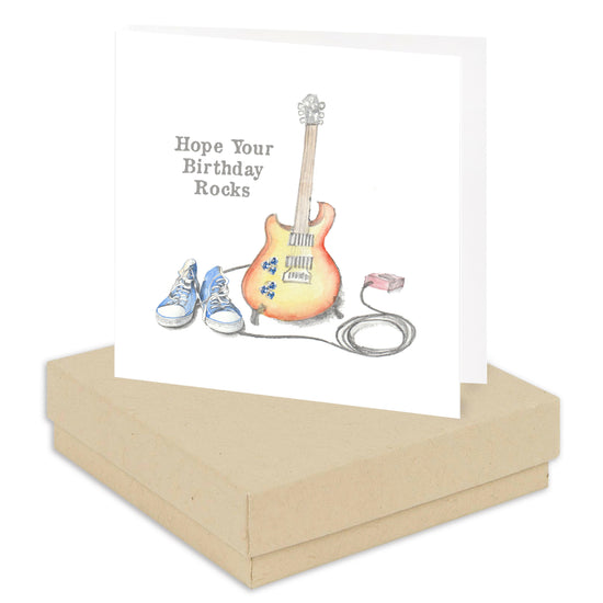 Boxed Silver Earring Card Guitar & Trainers Hope Your Birthday Rocks Earrings Crumble and Core Kraft  