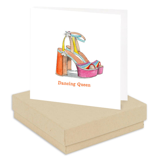 Boxed Silver Earring Card Dancing Queen Earrings Crumble and Core Kraft  