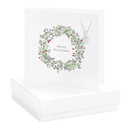 Boxed Christmas Wreath Necklace Card Necklaces Crumble and Core   