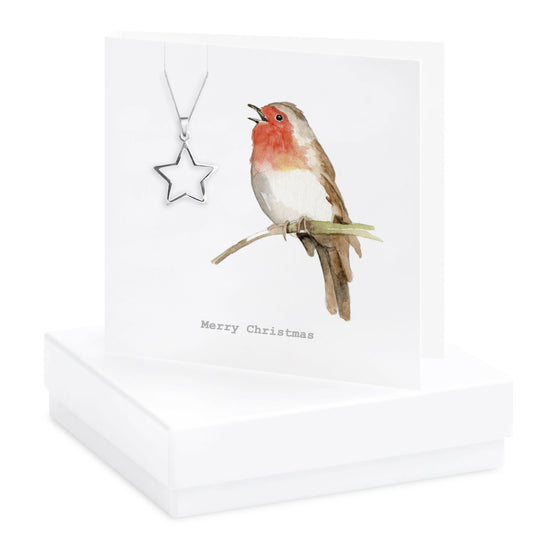 Boxed Christmas Robin Necklace Card Necklaces Crumble and Core   