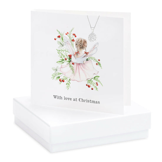 Boxed Christmas Holly Fairy Necklace Card Necklaces Crumble and Core   