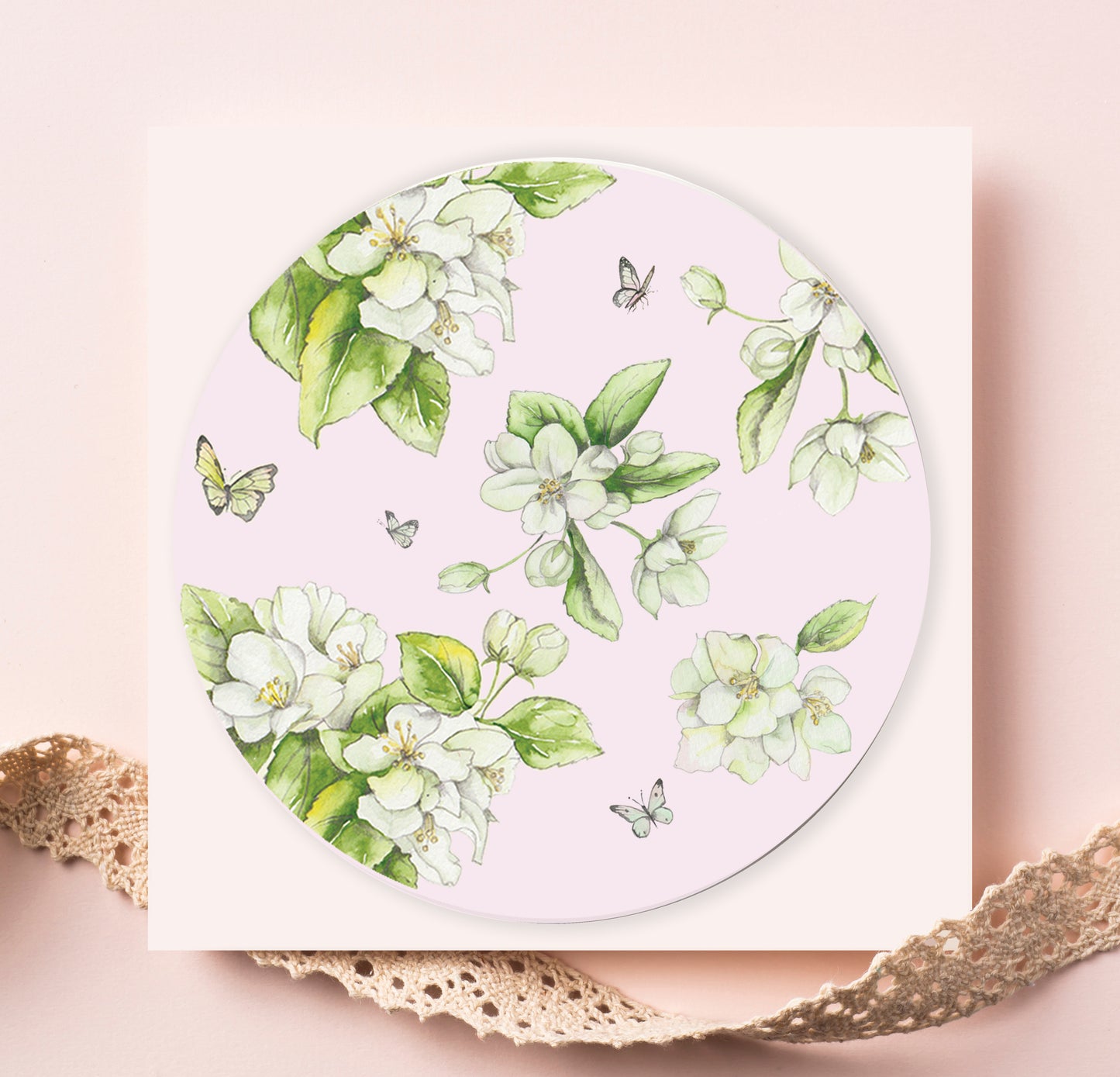 Ceramic Coaster - Pink Blossom